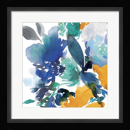 Framed Indigo Flower II Print