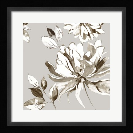 Framed Botanical Gray I Print