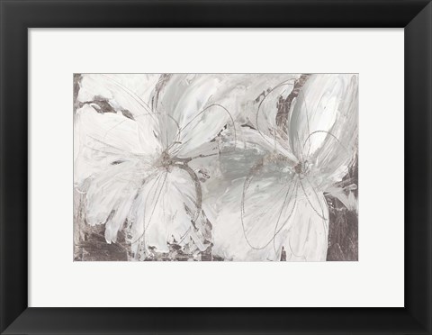 Framed Silver Floral Print