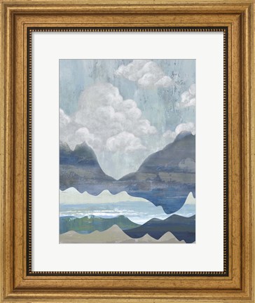Framed Cloudy Mountains I Print
