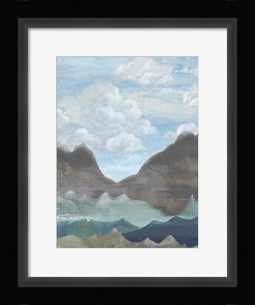 Framed Cloudy Mountains II Print
