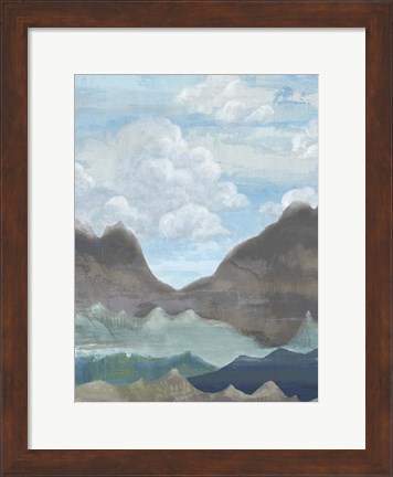 Framed Cloudy Mountains II Print