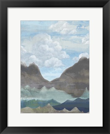 Framed Cloudy Mountains II Print