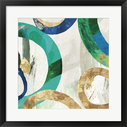 Framed Green Rings I Print