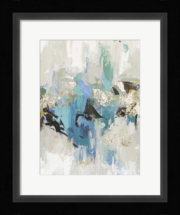 Framed Blue Silver I Print