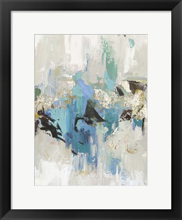 Framed Blue Silver I Print