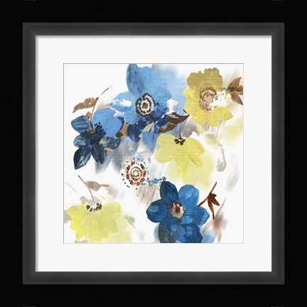 Framed Glitchy Floral I Print