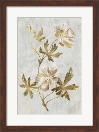 Framed Botanical Gold on White IV Print
