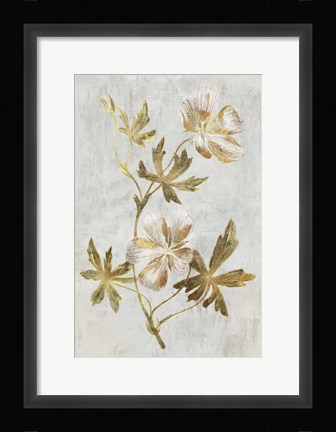 Framed Botanical Gold on White IV Print