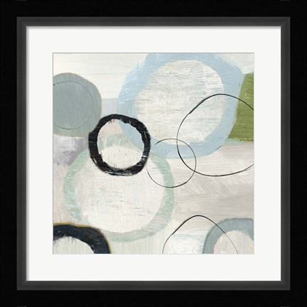 Framed Blue Circles I Print