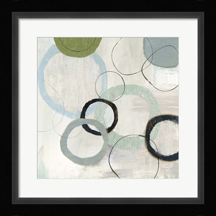 Framed Blue Circles II Print