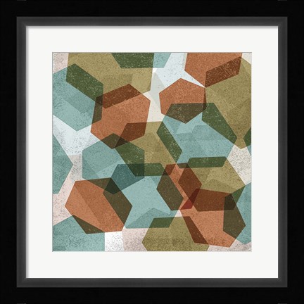 Framed Hexagons II Print