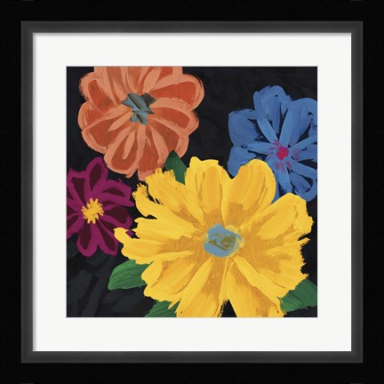 Framed Bright Flowers I Print