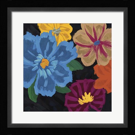 Framed Bright Flowers II Print