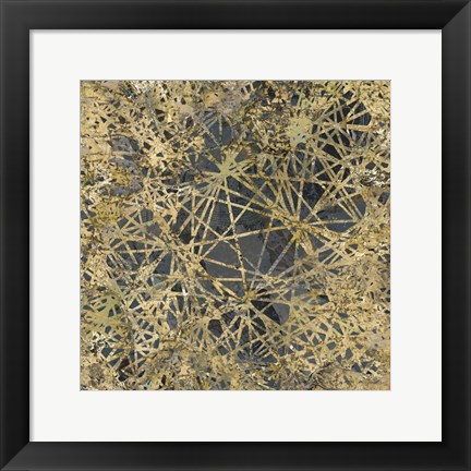 Framed Geometric Gold I Print