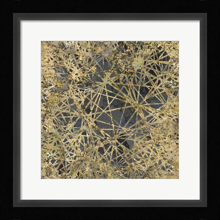 Framed Geometric Gold I Print