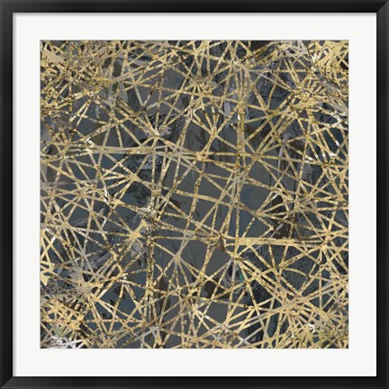 Framed Geometric Gold II Print