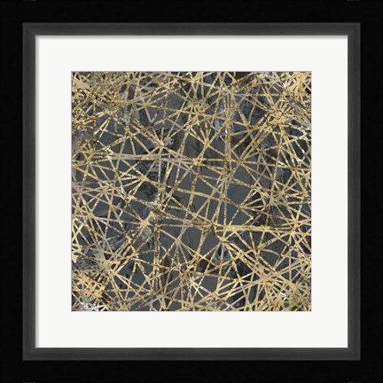 Framed Geometric Gold II Print