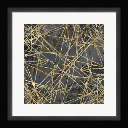 Framed Geometric Gold III Print
