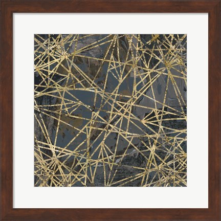 Framed Geometric Gold III Print