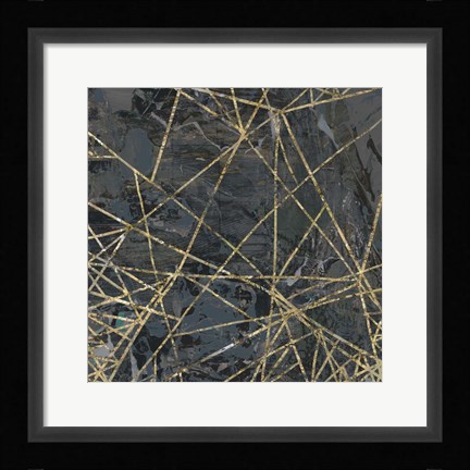 Framed Geometric Gold IV Print