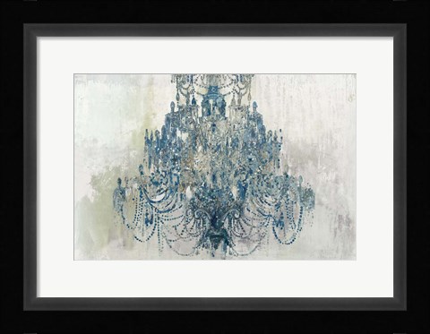 Framed Blue Chandelier Print