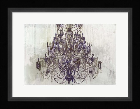 Framed Plum Chandelier on White Print