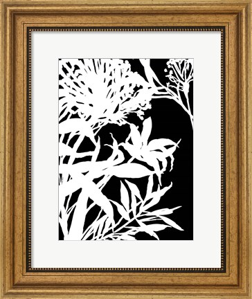 Framed Monochrome Foliage III Print