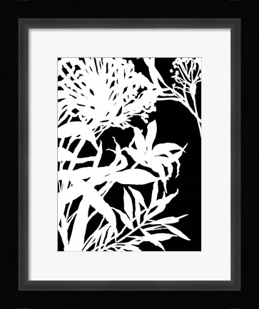 Framed Monochrome Foliage III Print