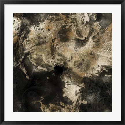 Framed Gold Marbled Abstract I Print
