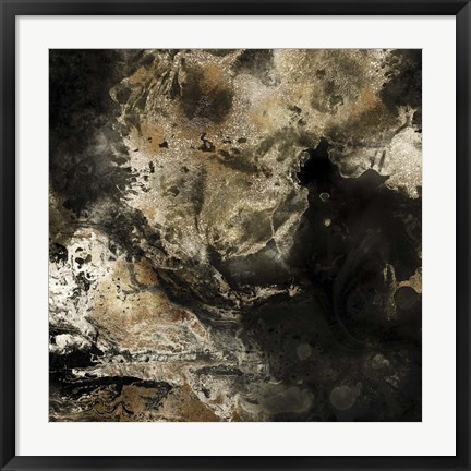 Framed Gold Marbled Abstract II Print