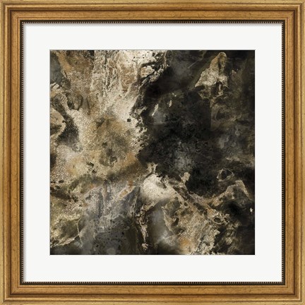 Framed Gold Marbled Abstract III Print
