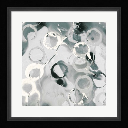 Framed Teal Spatter II Print