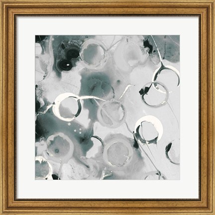 Framed Teal Spatter III Print