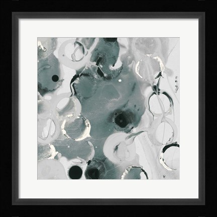 Framed Teal Spatter IV Print