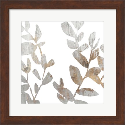 Framed Marble Foliage I Print