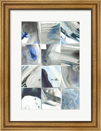 Framed Teal Slate I Print