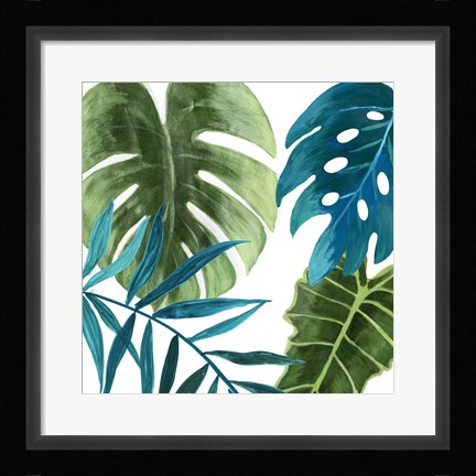 Framed Tropical Leaves I Print