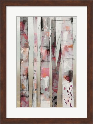 Framed Sunset Birch I Print