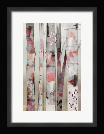 Framed Sunset Birch I Print