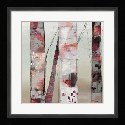 Framed Sunset Birch III Print