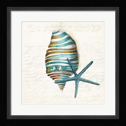 Framed Blue Sealife I Print