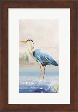 Framed Heron on the Beach II Print