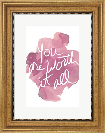 Framed Watercoulours Pink Type I Print