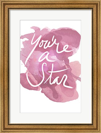 Framed Watercoulours Pink Type V Print