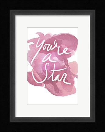 Framed Watercoulours Pink Type V Print