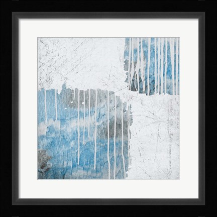 Framed Blue Drips Print