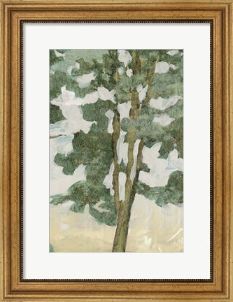 Framed Green Tree Line II Print