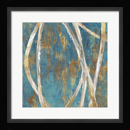 Framed Teal Abstract I Print