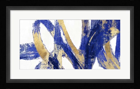 Framed Indigo Abstract V Print